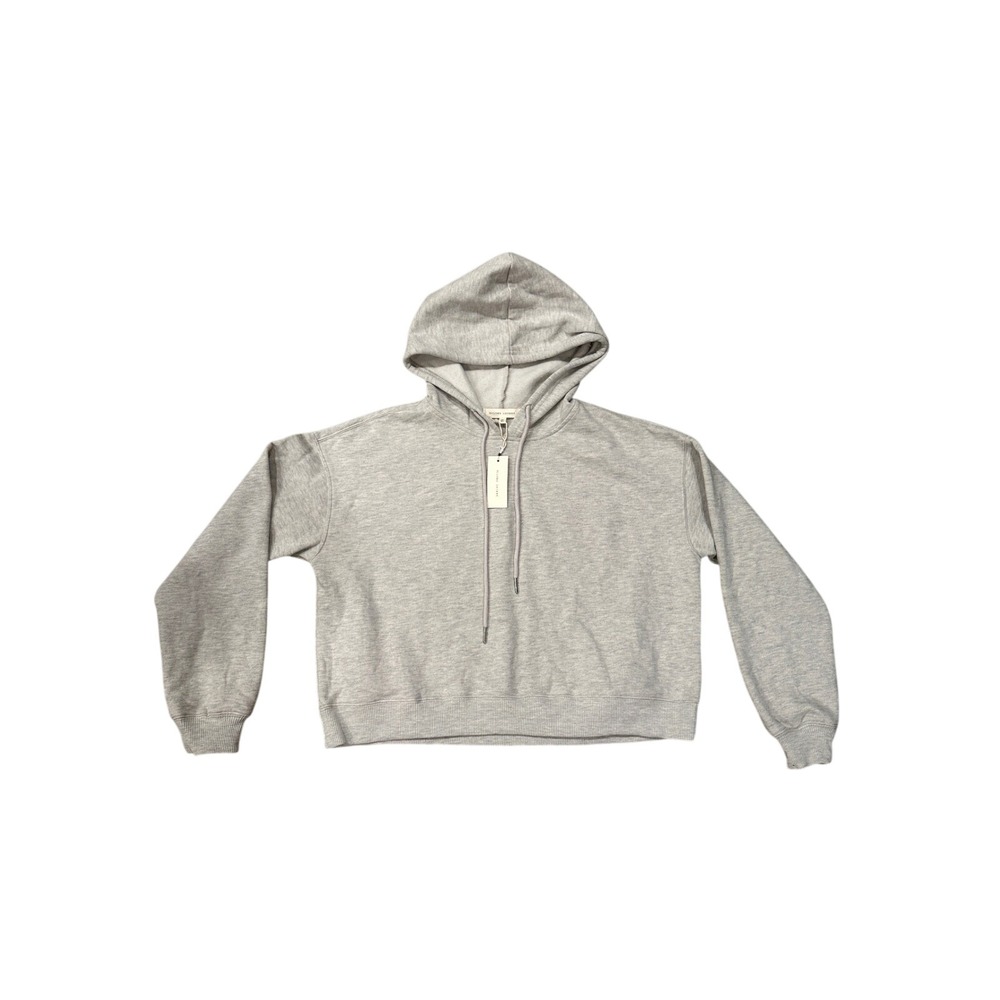 Gilded Intent Womens Grey Heathered Cropped Hoodie Sweatshirt Size Medium NWT